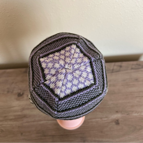 Smartwool Reversible Popcorn Cable Beanie Women’s OS 100% Merino Wool Purple - Picture 6 of 12